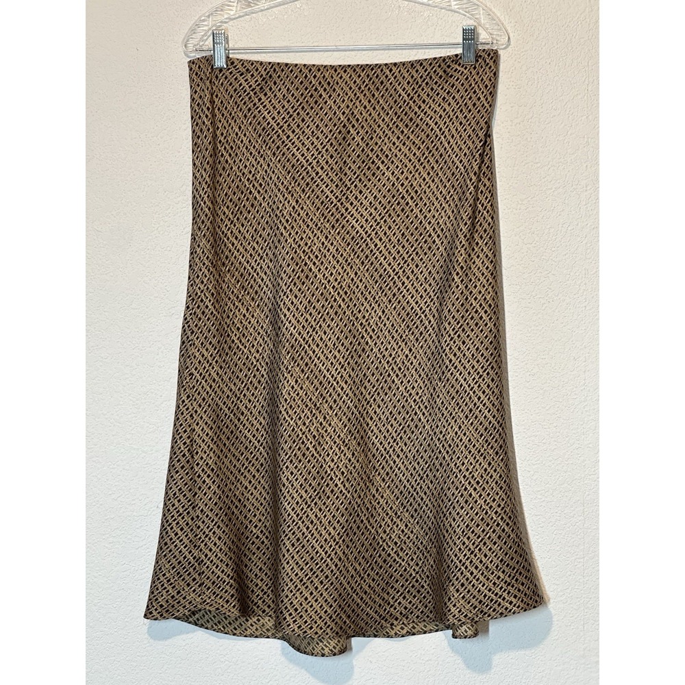 The Limited Silk Skirt Flowy Fairy Slip Midi Y2K 90s Large Brown‎ Tan Dainty